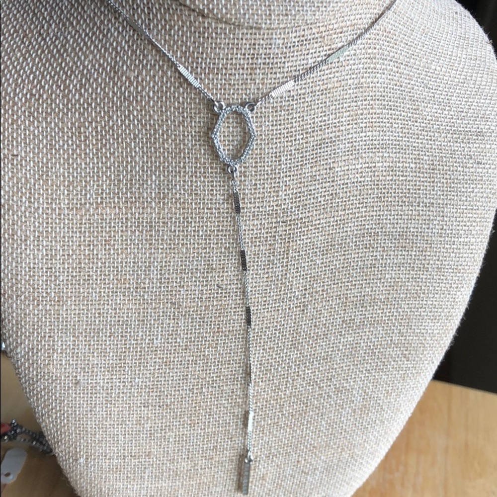 Modern mosaic drop necklace